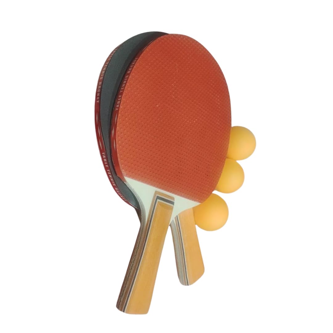 TheCriff Table Tennis Set – 2 Professional Ping Pong Rackets with Strong Grip & 3 Balls | TT Bat & Ball Set for Home, Office, Outdoor Game | Table Tennis Racket Set for Beginners & Players-image-24