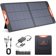 ZOUPW 100W Portable Solar Panel with 20A PWM Controller, ETFE Foldable Solar Charger for Power Station,QC3.0 USB-A &Type-C Output,23.5% High Efficiency IP67 Waterproof for Camping RV Offgrid Living