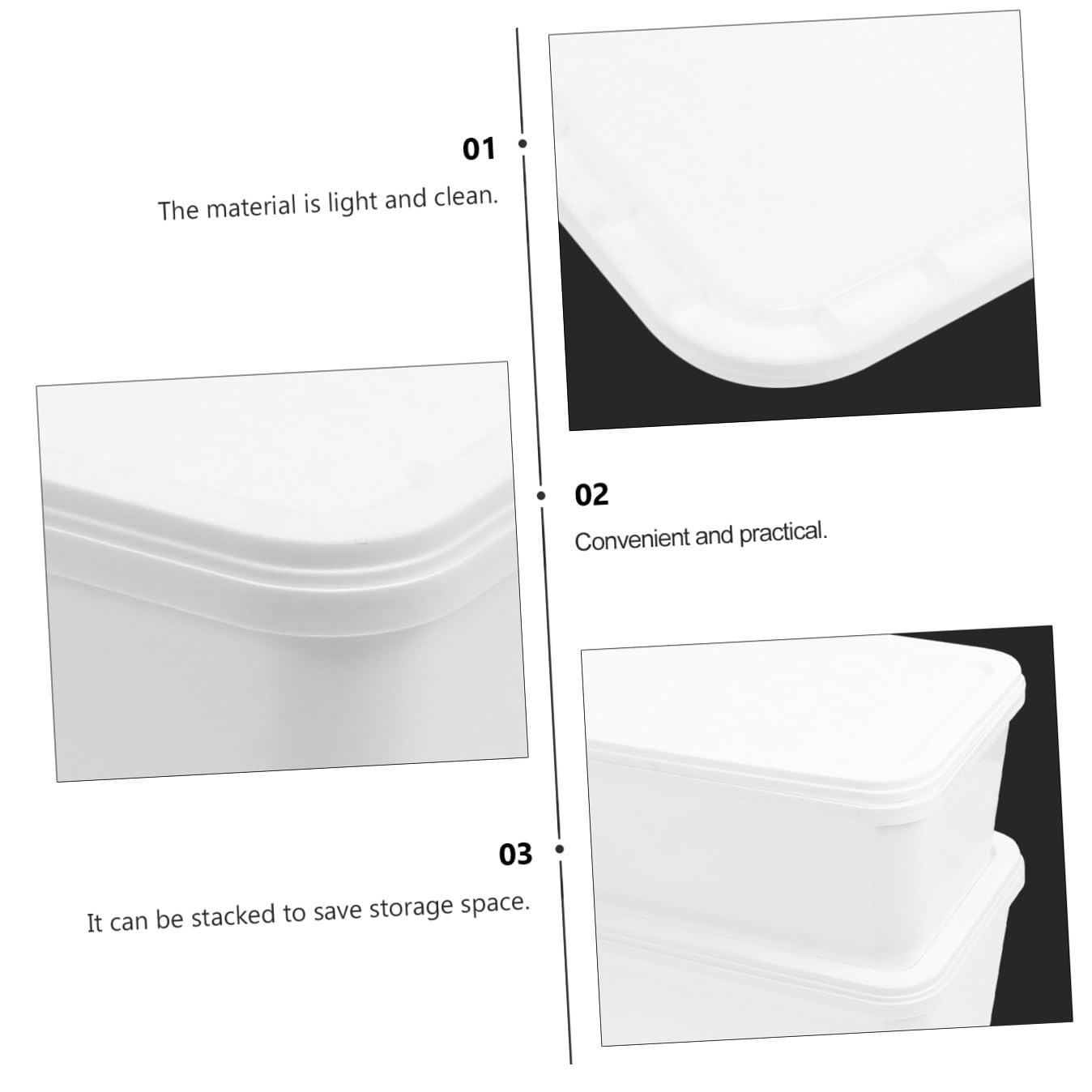 Contenitori per Gelato Impilabili e Facili da Conservare 3 Litri Set 2 Pezzi in Plastico Bianco fare Gelato in Casa