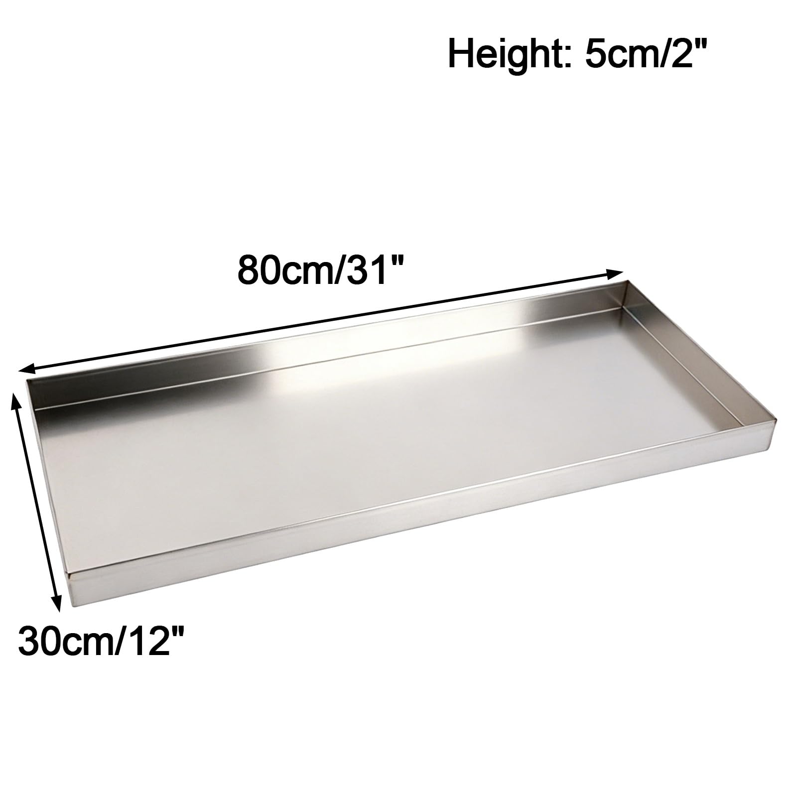 Acero Inoxidable Bandeja de Condensados, Cuadrado Bandeja de Goteo para Lavadora para Restaurantes, Cocinas y Hogares(80x30x5cm/31x12x2in)