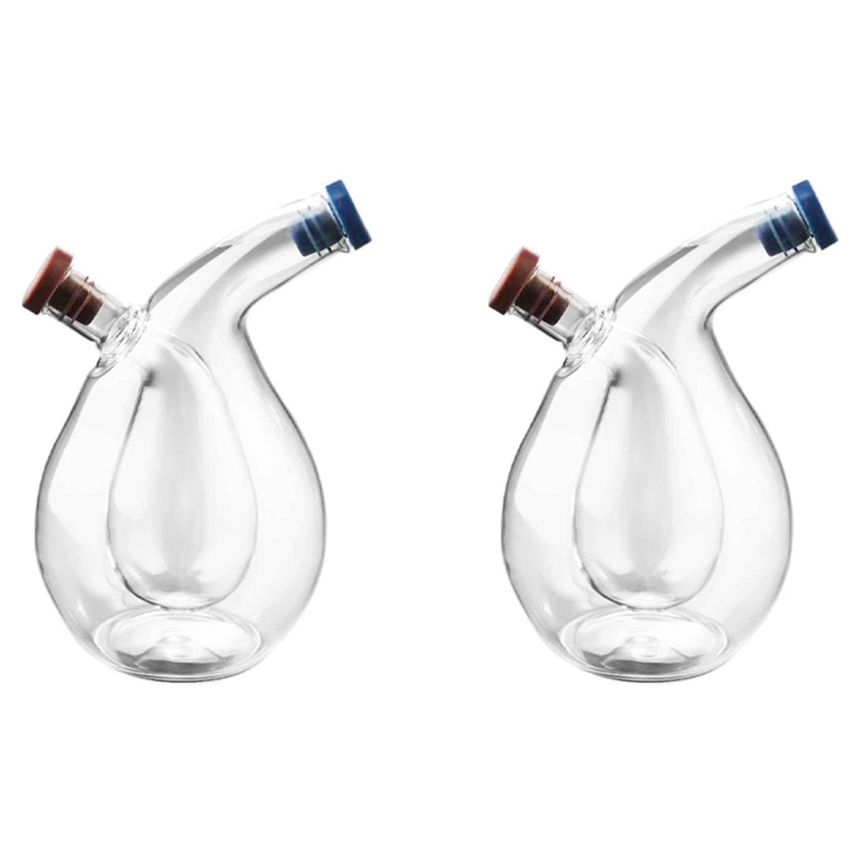 AWAOVV 2Pcs Olive Oil Dispenser Bottles, 2 in 1 Oil Vinegar Dispenser,Glass Vinegar Bottle Dispenser, Oil Dispenser Design Vinegar Cruet Olive Can Quality Oil Pourer Condiment Dispenser Bottle