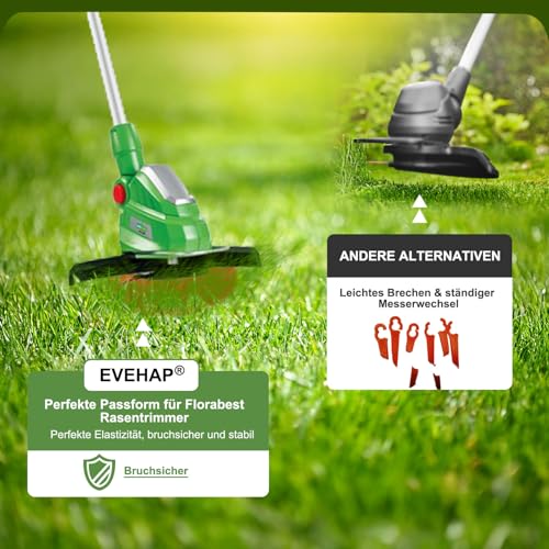 100 Stück Ersatzmesser Kompatibel mit Florabest LIDL FRTA 20A1 FAT18B2 FAT18B3,Kunststoffmesser für Akku Rasentrimmer Florabest