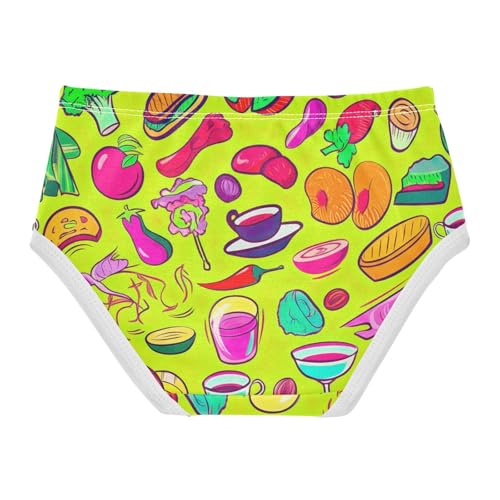 Cotton Toddler Underwear Custom Cute Colorful Food Green Girl Panties Cute Flower Undies Kids Briefs 2t2