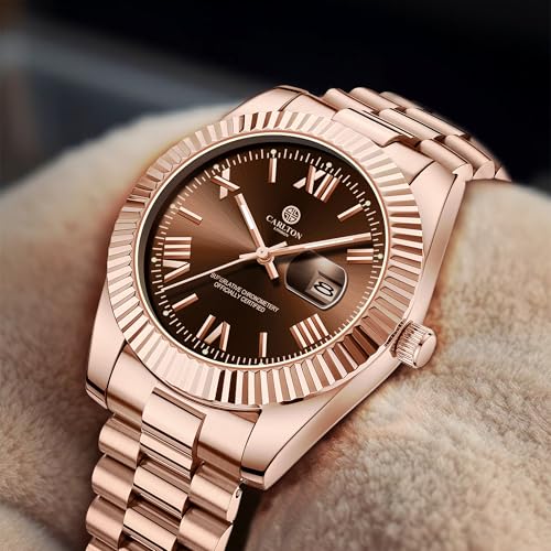 Image of Carlton London Harper Women Analog Watch, Round Dial, Stainless Steel Strap, Quartz Movement, Rose Gold Finish, 30M Water Resistant |