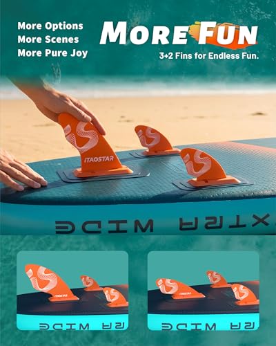Image of iTAOSTAR Lead 12' x 35 inch /11' x 33 inch Stand Up Paddle Board, Inflatable SUP Board with 5 Fins Stable Design fo Youth, All Skill Levels, Lakes, Oceans