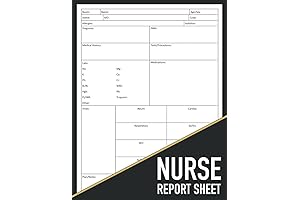 Nurse Report Sheet Notebook: Nursing Report Sheets Notebook Ideal for Nurses