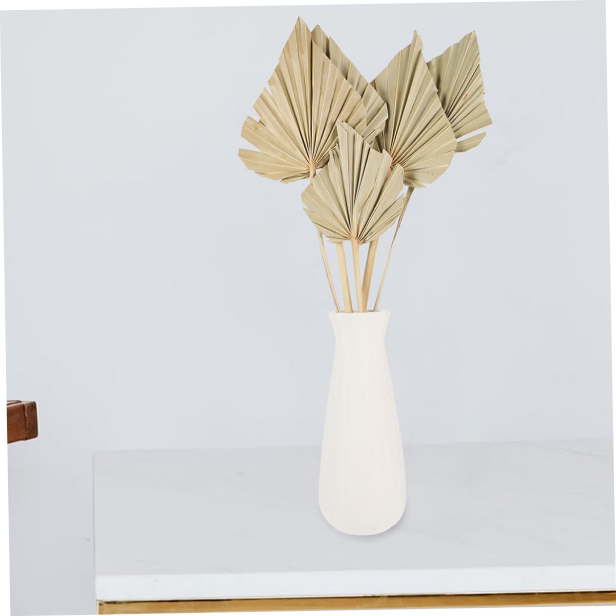Holibanna 6Pcs Dried Leaf Wall Art Decor Natural Fan Leaves for Wedding Party Decoration Details for Home and Event Styling