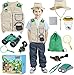 Genround Set binocolo per Bambini 13 in 1, Giocattoli da Regalo per Ragazze da 3 a 10 Anni, con Vestiti, Cappello, binocolo, Torcia, Bussola, Fischietto, Lente d'Ingrandimento, visualizzatore di Bug
