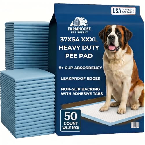 Pee Pads for Dogs Extra Large 37x54 XXXL 50 Count Leak Proof Heavy Duty
