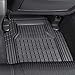 Motor Trend 4-Piece FlexTough Rubber Floor Mats for Cars Trucks SUVs Vans, Trim-to-Fit Heavy Duty Weatherproof Waterproof Square Grid Deep Dish Ridges Protection Front Rear Non-Slip All Weather