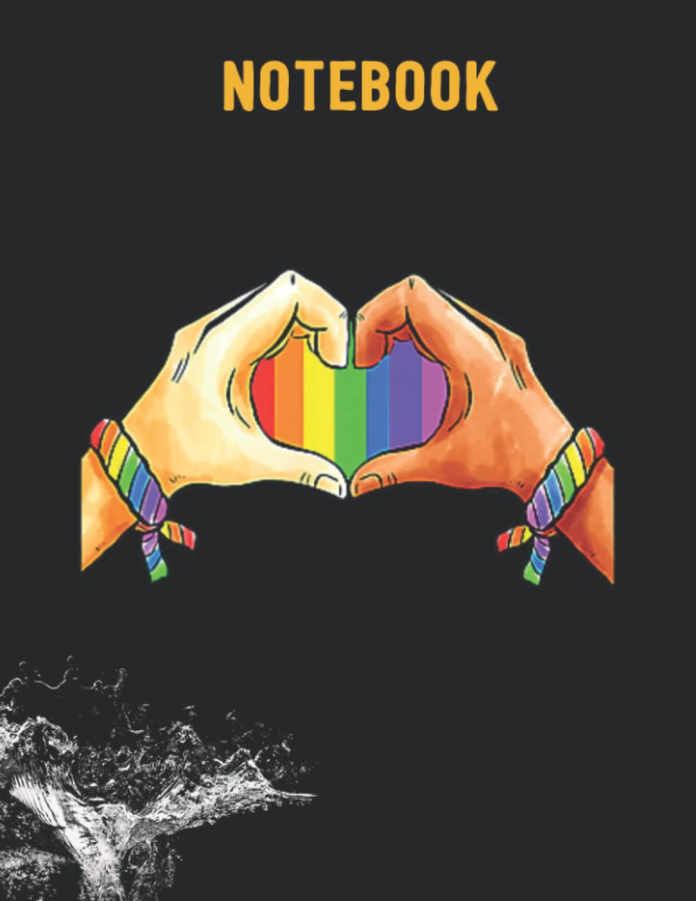 Notebook: Gay Pride Clothing LGBT Rainbow Flag Heart Unity 140 Pages - 8.5''x11''