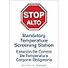 Temperature Screening Bi-Lingual Polyester Sign, 14"H X 10"W, Bl/Rd