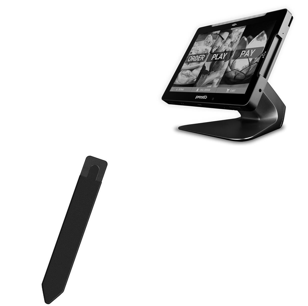 BoxWave Stylus Pouch Compatible with Presto Flex - Stylus PortaPouch, Stylus Holder Carrier Portable Self-Adhesive - Jet Black