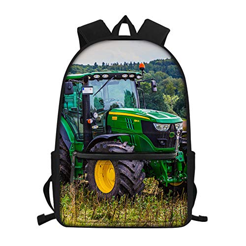 Imprimir      Gran Tractor agrícola       Mochila Escolar  Verde  Mochilas de jardín