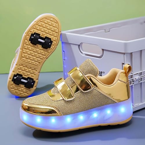Kids LED Roller Skating Shoes are Suitable for Boys Girls Light Emitting Roller Skating Sports Shoes with Detachable Wheels Rechargeable Flash Wheels3