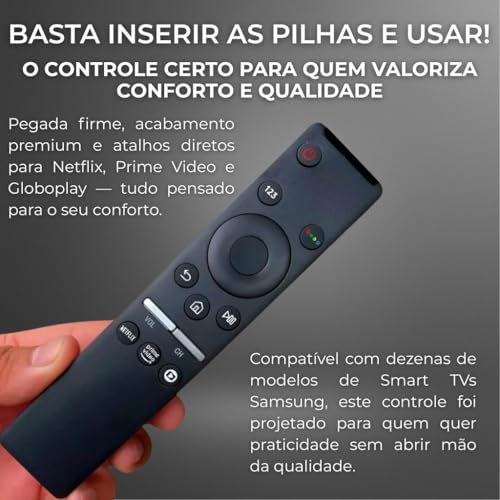 Controle Remoto Universal para Smart TV Samsung com Botões Netflix e Prime Video Controle Remoto Universal para Smart TV Samsung com Botões Netflix e Prime Video - Imagem 3