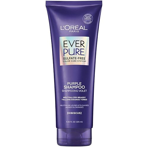 Miniatura 1 de LOreal Paris EverPure Champú morado tonificante de latón sin sulfato para cabello rubio blanqueado plateado o marrón 11 onzas el embalaje puede