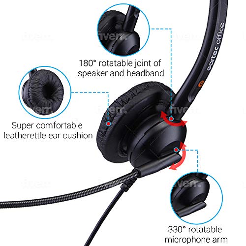 Casque Polycom VVX double oreille Eartec QD002 avec câble RJ9 inclus