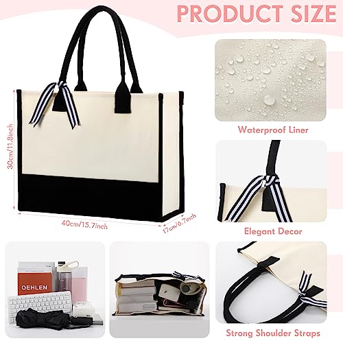 Image of Sweetude Canvas Tote Bags for Women Classic Initial Beach Bags with Handles Sublimation DIY Blank Personalized Tote