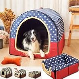 ペットベッド ドーム型 ペットハウス 2way 犬猫用 室内用 オールシーズン ふわふわ クッション付き 犬小屋 屋根付き 猫 テント おしゃれ 洗える 折りたたみ可 寝床 冷暖房 ホットカーペット対応 ペット用品 小型犬 ベッド m