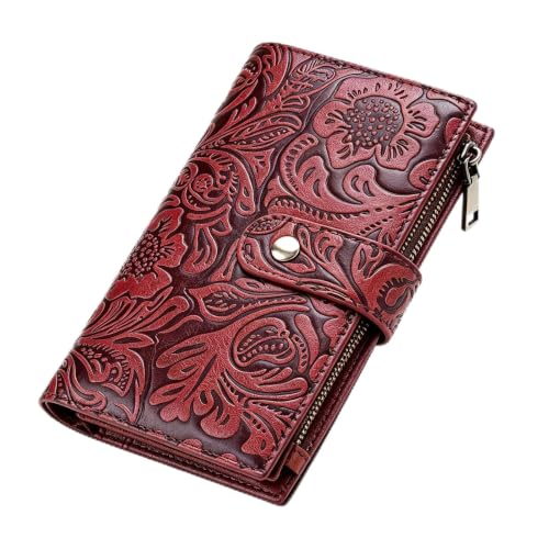 Image of GOIACII Women's Wallet RFID Blocking Leather Trifold Credit Card Holder