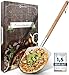 Produktbild SQUALIPRODU® Pizzaschieber - Premium Pizzaschaufel aus rostfreiem Edelstahl und Buchenholz - stabiles Gewinde & robuster Holzstab - extra lang - entgratet - Schlaufe zum Aufhangen