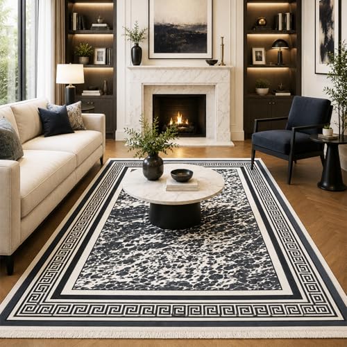 Image of HOMSMYTH Premium 200x300cm Rugs Living Room & Rugs for Bed Room | MachineWashable Rug –Soft & Large Rug Living Room Rug with Non-Slip Backing (Light Grey, 160x230cm)