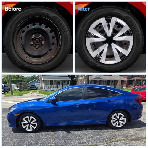 16inch Hubcaps Wheel Covers for 2016-2025 Honda Civic Sedan | ABS+PC Plastic | Set of 4 | 16'' Silver & Glossy Black
| 16inch Hubcaps Wheel Covers for Honda Civic Sedan | Replacement Set of 4 | ABS+PC Plastic | 16'' Silver & Glossy Black
| 16inch Ho