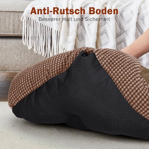FURTIME Hundebett Mittelgroße Hunde, Hundekorb Waschbar Flauschig, rutschfeste Hundekörbchen, Anti-Angst Hundebetten für Mittelgroße und Kleine Hunde und Katzen, 63x53x20cm