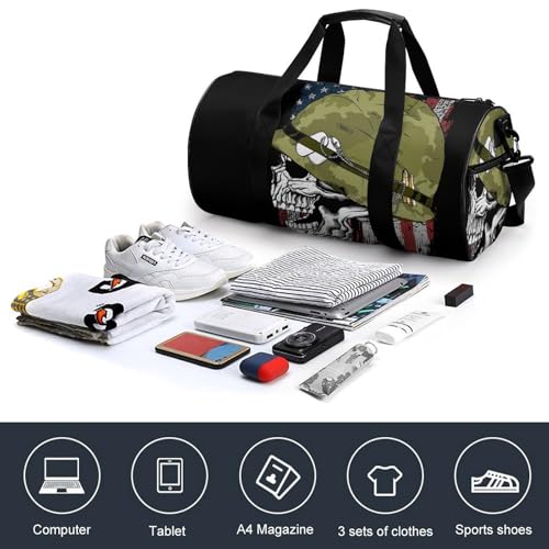 Sac week-end duffel bag imprimé crâne pour rando et voyage