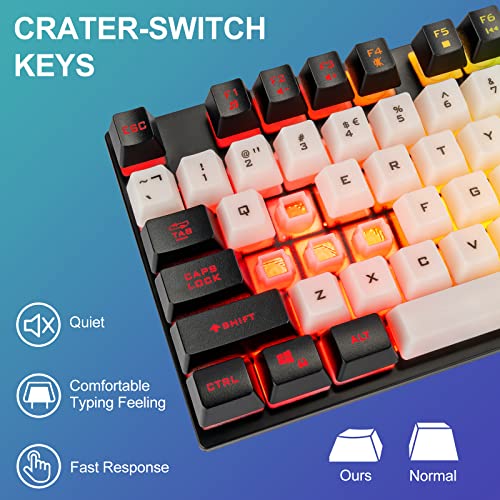 CHONCHOW USB Wired Keyboad and Mouse Combo, Full Size Rainbow LED Light Up Backlit Color Gamer Keyboard and Mouse Set, Mouse and Keyboard Combo for Computer Laptop Xbox PS4 PS5 Gaming and Work - Thumbnail 3