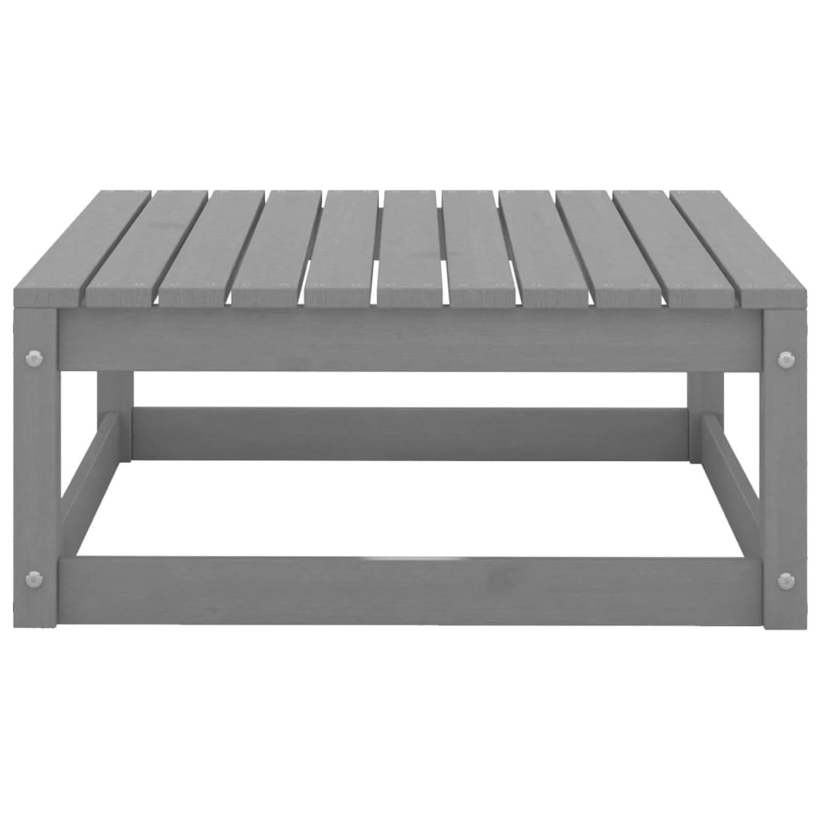 Homgoday Taborety ogrodowe z poduszkami z litego drewna sosnowego Szary Ottoman Garden Taboret Ottomana i podnóżek Stołek Zewnętrzny Szary