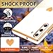Shorogyt (3in1 Heart Case for Samsung Galaxy Note 10 (Not Fit 10+) 6.3 Inch Women Cute Aesthetic Love Hearts Pattern Girls White Gold Luxury Girly Design Phone Cases Cover+Chain for Note10