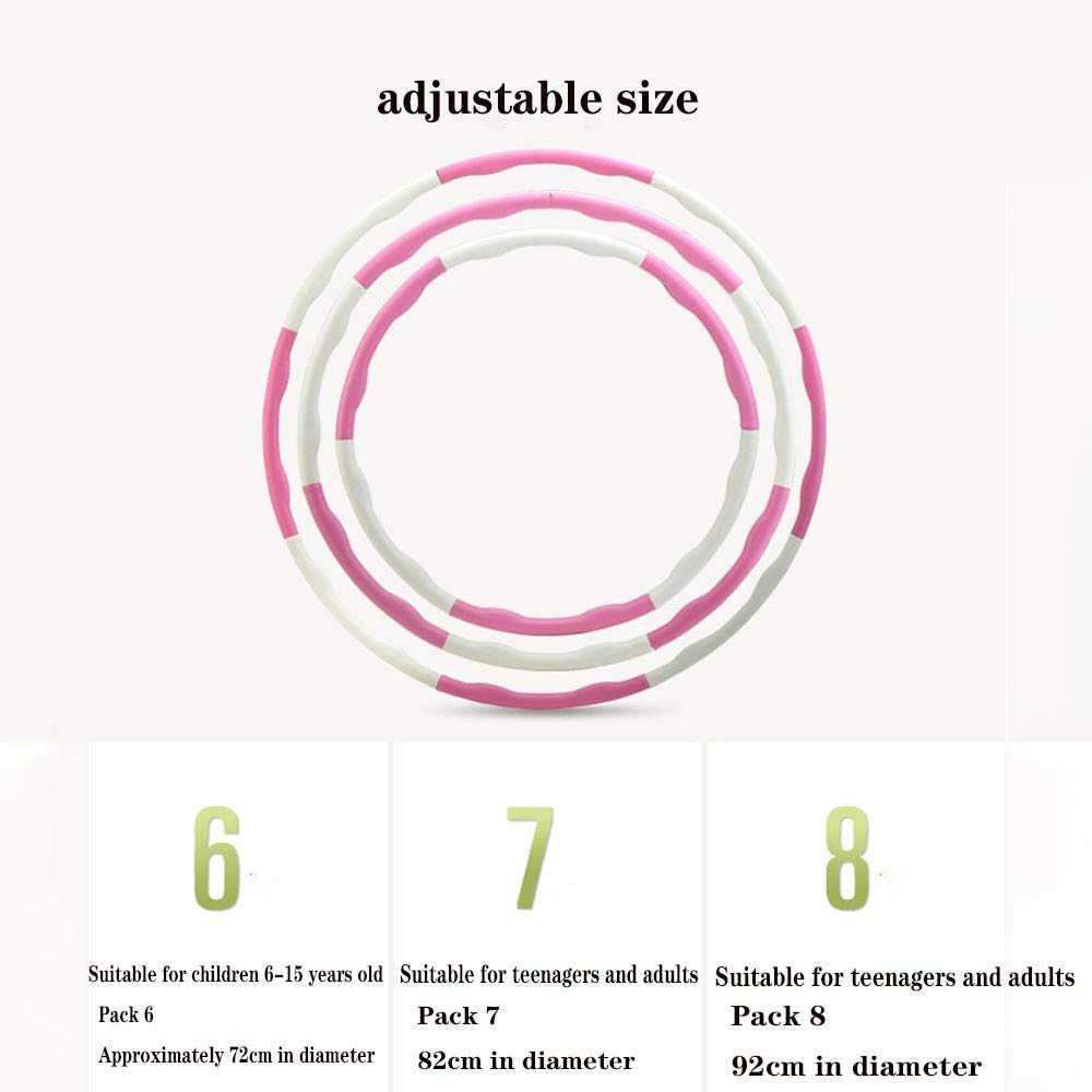 Hula Hoop in 8 sezioni Cerchio assemblare Hoop per Esercizio Fitness Imbottito Fitness Hula Hoop per Perdere di Peso e ridurre Il girovita,Ginnastica e Addominali