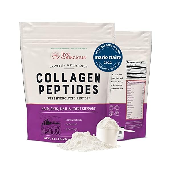 Collagen Peptides Powder - Naturally-Sourced Hydrolyzed Collagen Powder - Hair, Skin, Nail, and Joint Support - Type I…