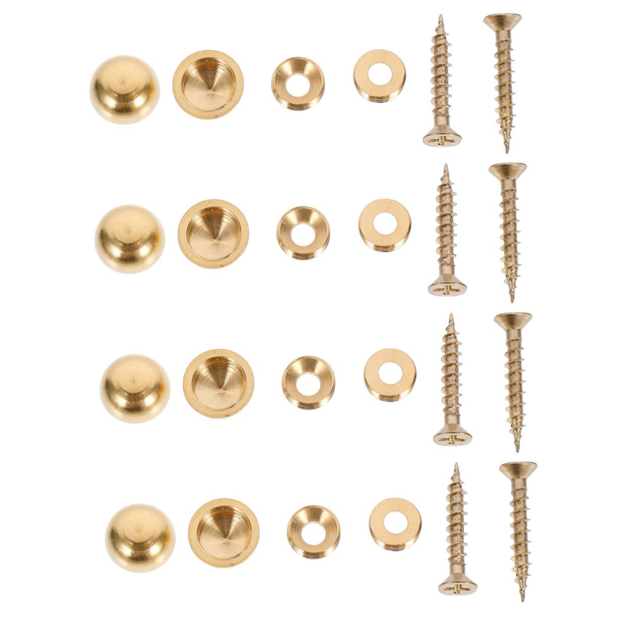 Copper Screw Nail 16pcs with Matching Caps, Glass Mirror Fastener