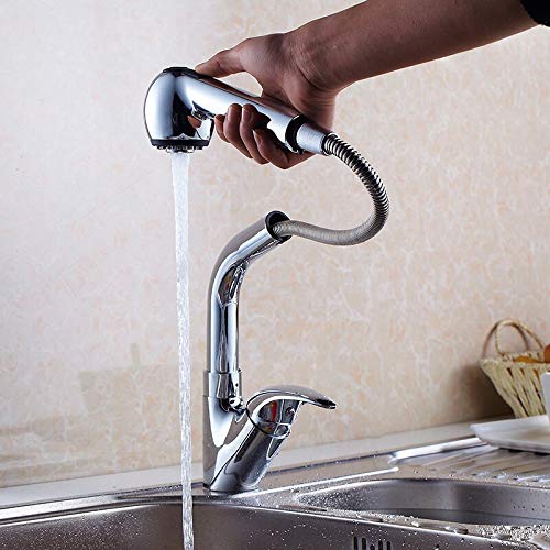 Waschtischarmaturen 360-Grad-Schwenkauszug Küchenarmatur Wassersparend Chrom Poliert Waschtischmischer Messing Wasserhahn Schiff Vanity Sink Toilette