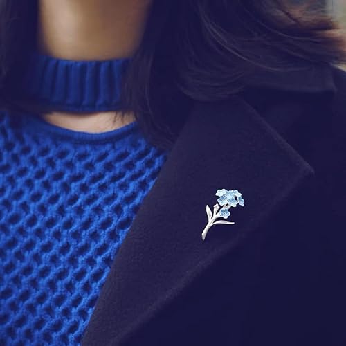 Miniatura 7 de Handcrafted Sterling Silver "Forget-Me-Not" Flower Necklace,Silver Brooch,Gift For Her,Christmas Jewelry Gifts (Silver Brooch)