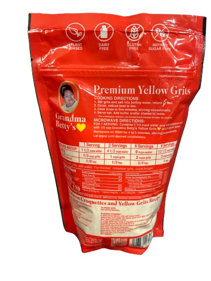 Miniatura 6 de Granos amarillos de la abuela Betty, sin gluten, sin azúcar, sin sodio y sin lácteos. Fabricado en Estados Unidos. Cocina en 6 minutos. Bolsa de 20
