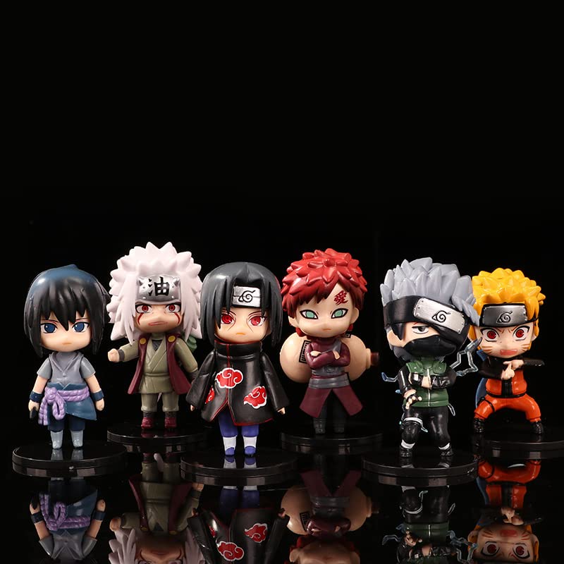 Image of Trunkin Set B Merchandise for Anime Lovers Itachi Jiraiya Sasuke Kakashi Gaara Figurines(Size - 10 cm Set of 6) Figures