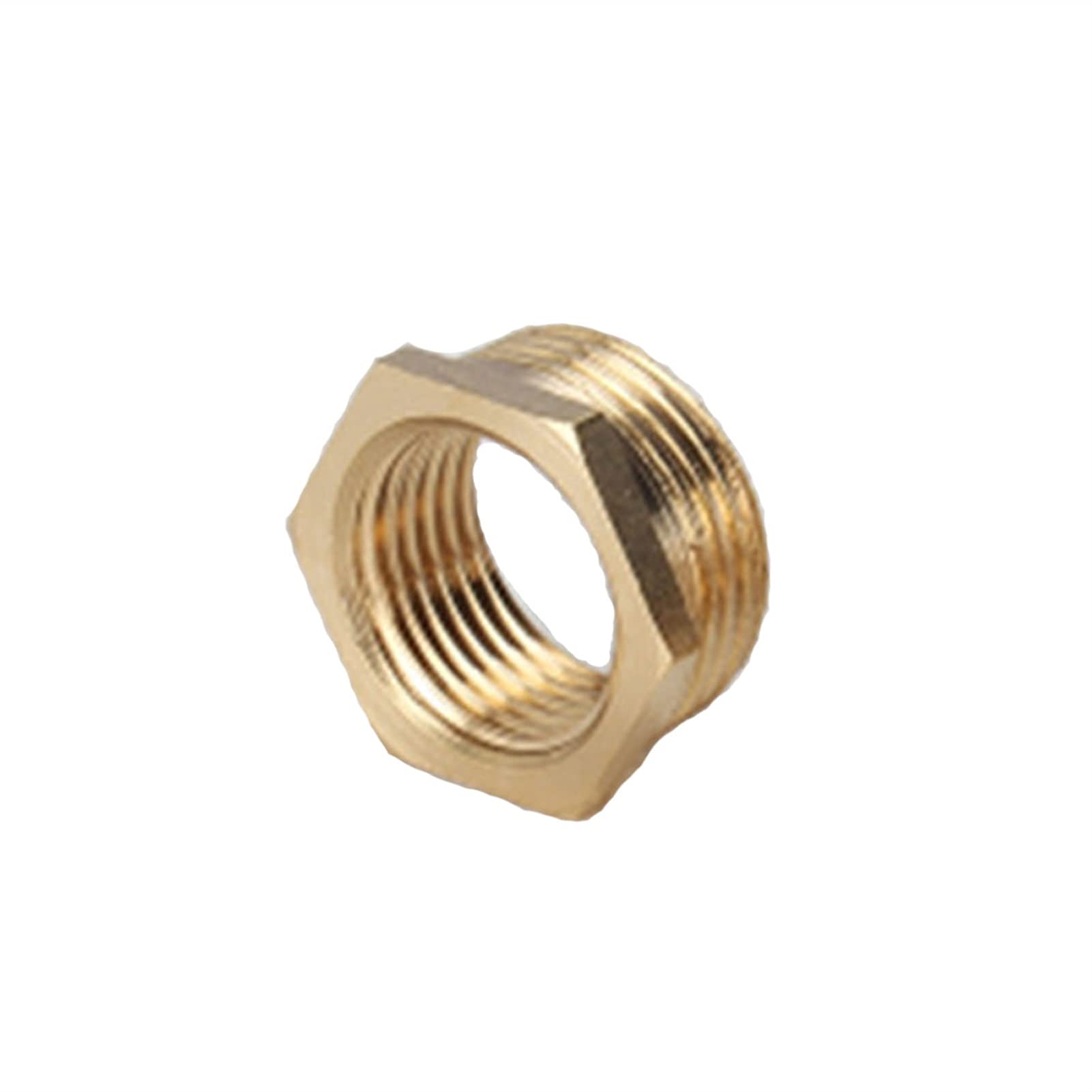 Zkenyao-Brass Connector Brass Hex Bushing Reducer Pipe Fitting 1/8 1/4 3/8 1/2 3/4 F to M Threaded Reducing Copper Water Gas Adapter Coupler Connector, Simple to Install (Color : 1I4 3I4)