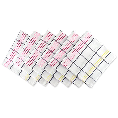 Servilletas de algodón DII, estampado a cuadros, pack de 6 miniatura 1