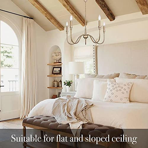 Homebelife 5-Light Farmhouse Chandelier Lighting Fixture, Linear Pendant Light For Kitchen Island Living Dining Room, Antique Gold Finished #TOP5