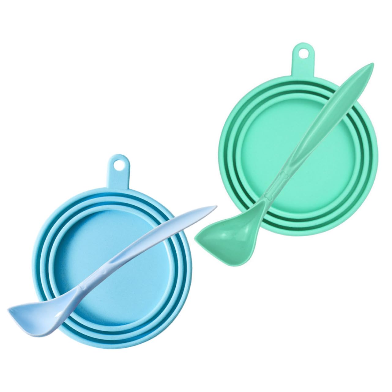 VICASKY 4pcs Cat Dog Food Can Lids Set Food Grade Sealed Covers Spoon Dishwasher Safe Flexible Leak Storage Freshness