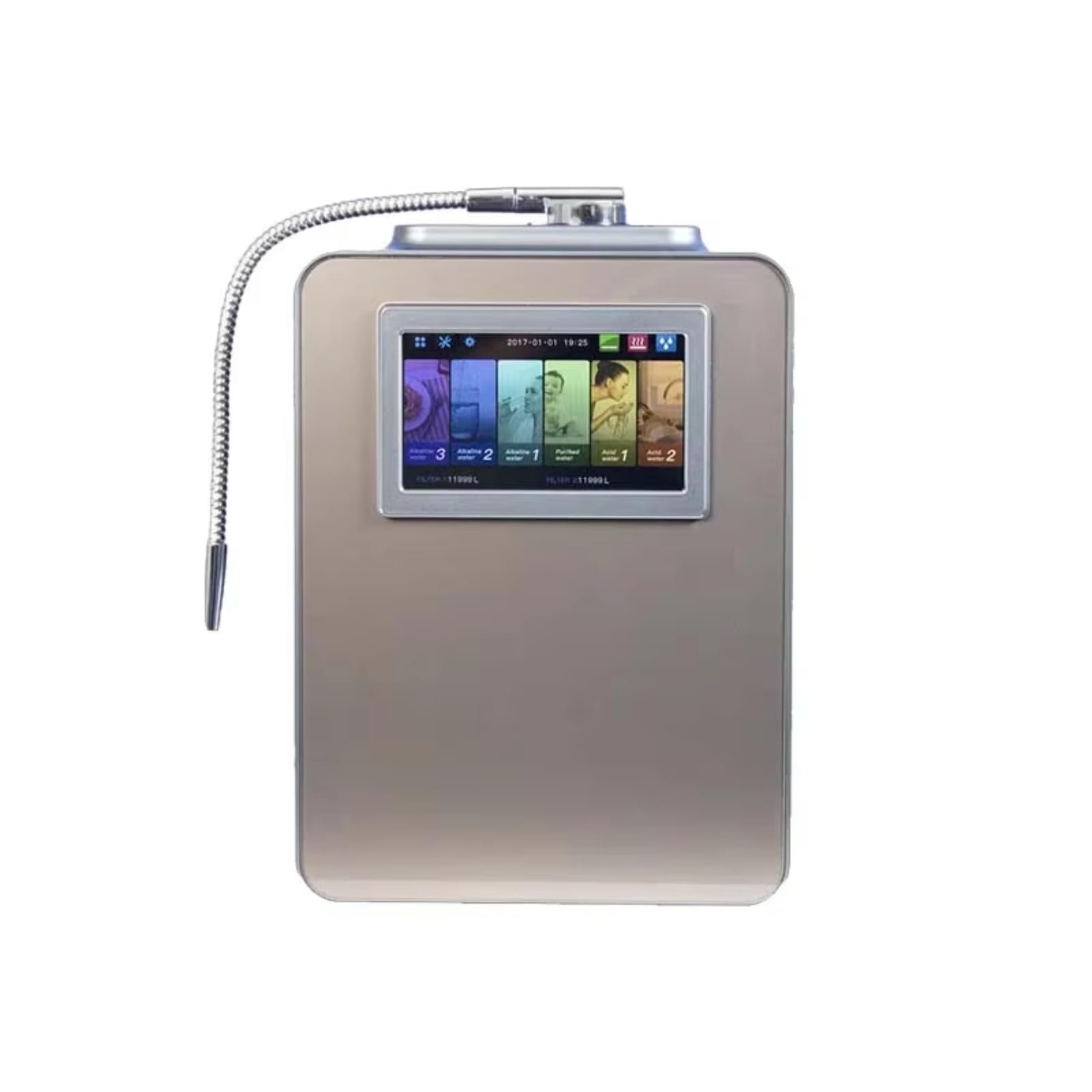 Macchina ionizzatore e filtrazione Acqua alcalina PH 2,5–11,2, Generatore di Acqua Ricca di idrogeno, Design da banco o a Parete, Ideale per casa e Ufficio Coffee 8 Plates