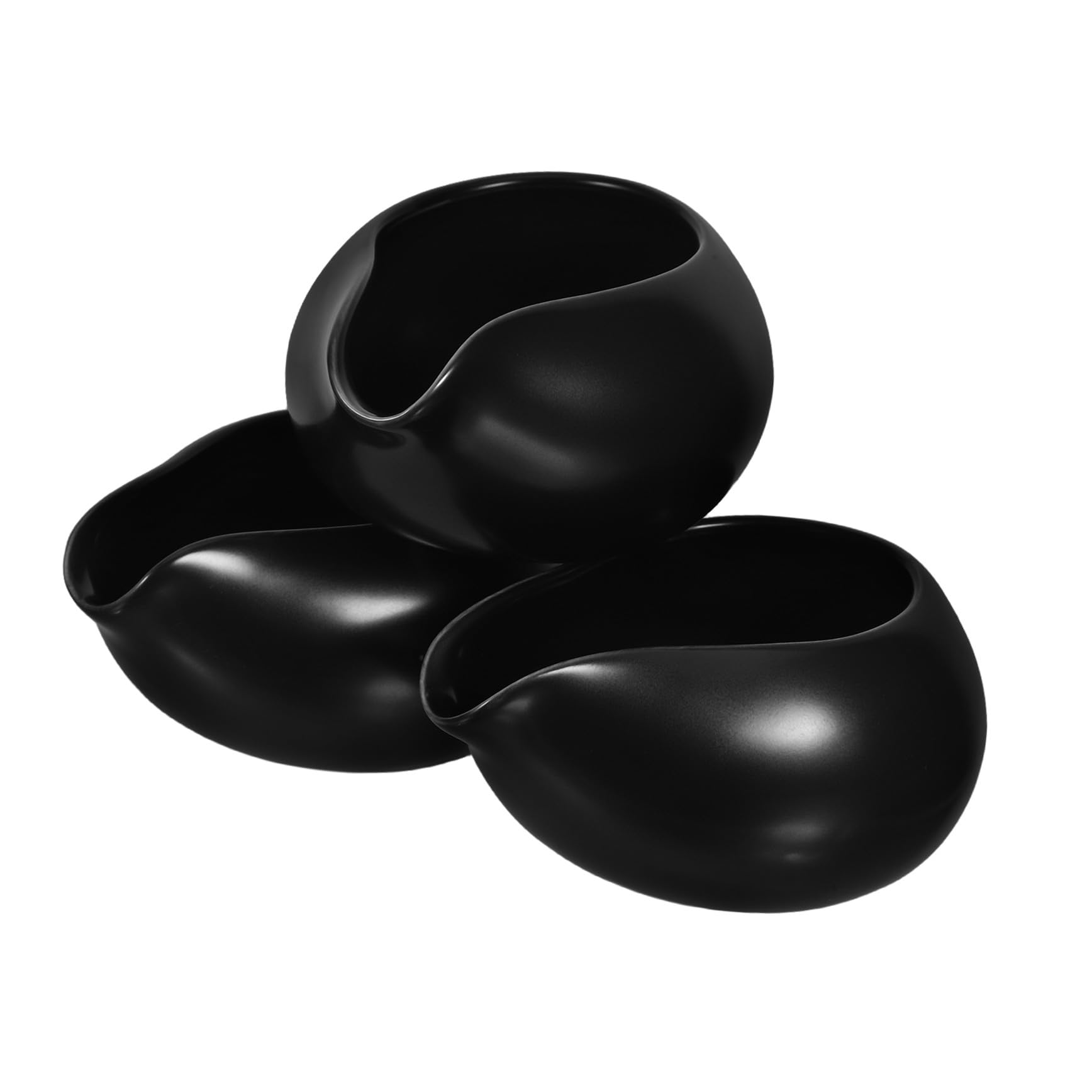 3 Stück Keramik Milchkännchen im Vintage Nordic Stil, Schwarz