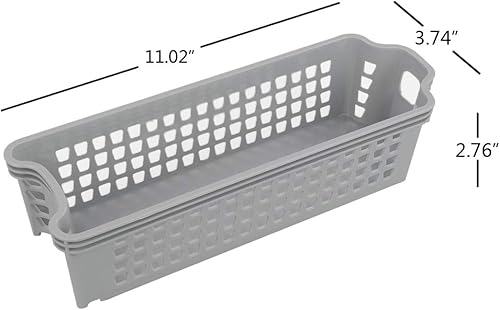 Miniatura 9 de Ponpong Cestas de almacenamiento pequeñas de plástico negro delgado, 11.02 pulgadas, 3.74 pulgadas, 2.76 pulgadas, 6 paquetes