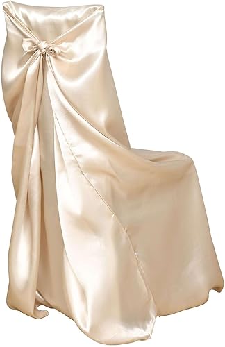 Miniatura 9 de Efavormart - Funda universal para silla, de satén, color beige, plegable, comedor, banquete y tamaño estándar