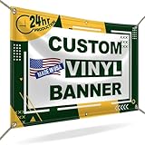 Custom Banner Custom Vinyl Banner 3ft x 4ft Backdrop - Full Color 13 Oz Sign - Personalized with High-Resolution Images, Text