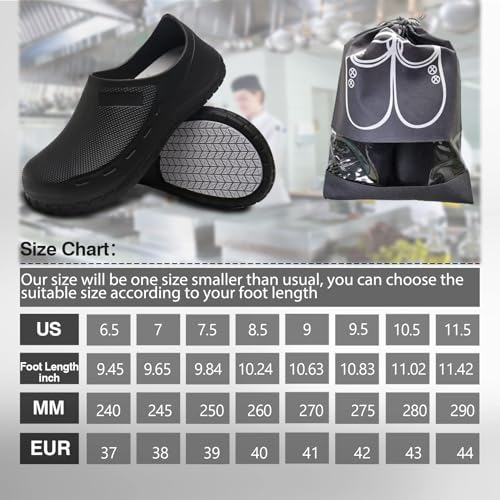 Chef Shoes for Men Nonslip Water Proof Work Shoes Mens Clogs Comfortable Nursing Nurse Shoes for Gardener Men Indoor and Outdoor for Kitchen Office Seaside-Zapatos de Cocina para Hombres3